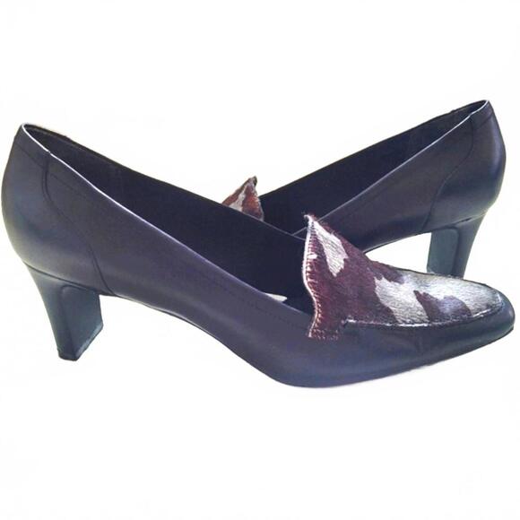 Easy Spirit Lycra Leather Cow Print Heels Shoes Size 8 - Picture 1 of 6